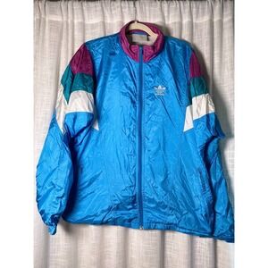 Adidas Vintage 80s-90s Retro Track Jacket Blue/Purple German | Size Large